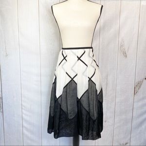 Nic + Zoe A-line Black & White Pleated Skirt